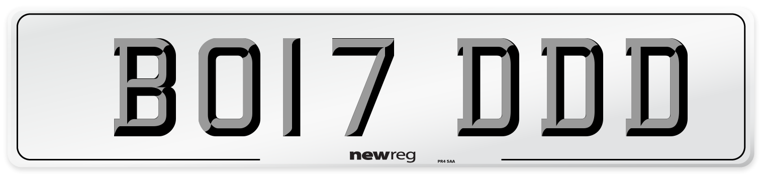 BO17 DDD Number Plate from New Reg